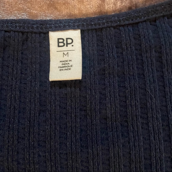 bp. Navy Long Sleeve Cropped Henley - Picture 6 of 9